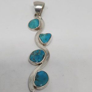 Charles Albert Sleeping Beauty Turquoise Sterling Pendant